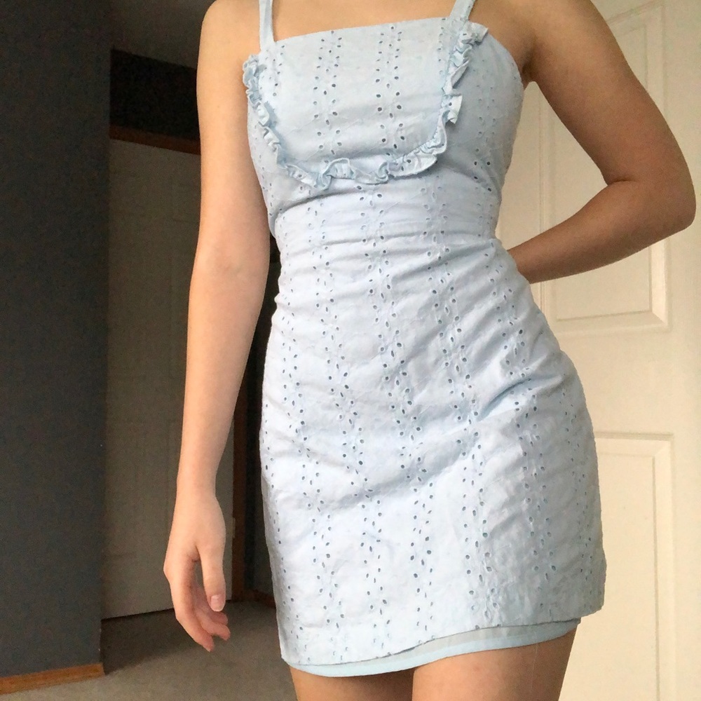 Powder Blue Mini Dress - Picture 5 of 6